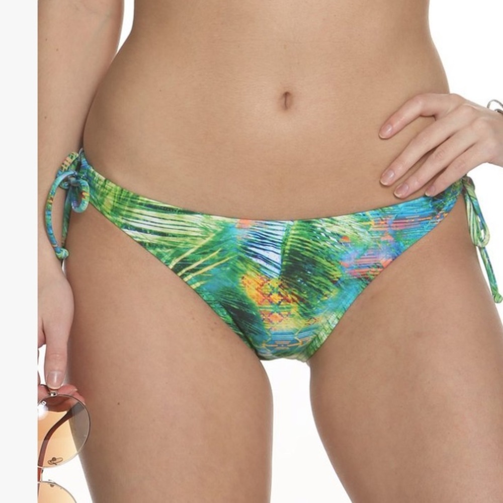 Sun and Sea Tropical Print Side Tie Bikini Bottoms